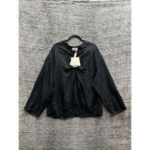 LouLou Studio‎ Zamia Silk Top in Black Size XL NWT